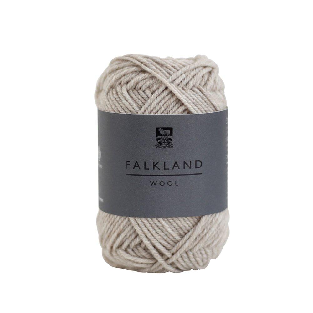 DARUMA Falkland Wool Extra Sand Set of 5 Yarn, Thick, col.2, Beige, 50g, Approx. 85m, Balls, 01-5760
