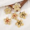 Retro Vintage Gold Flower Earrings Elegant Rhinestone Stud Earrings High Grade Women Fashion Earrings