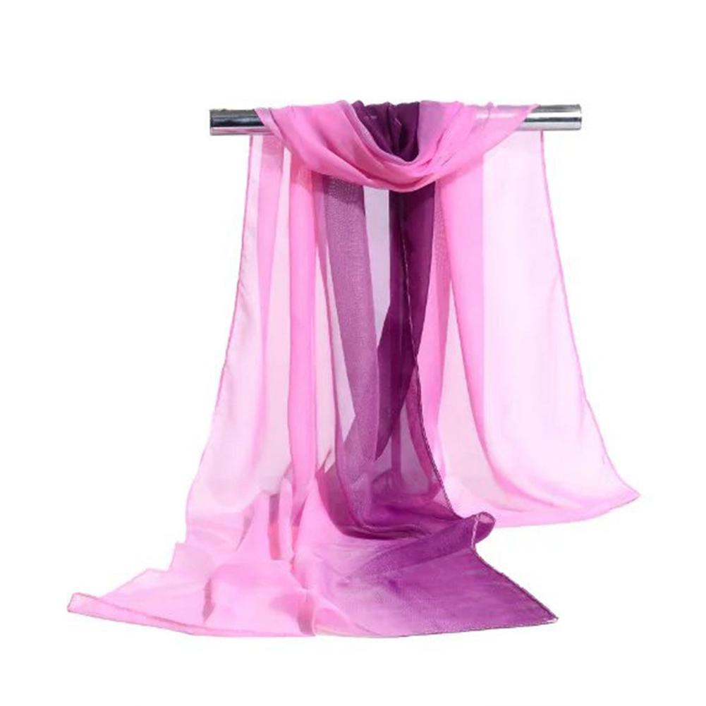 Women Ladies Chiffon Gradient Scarf Shawl Beach Towel Silk Scarf  Photo Props