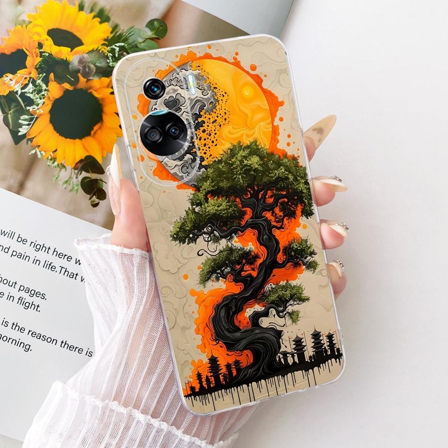 For Honor 90 Lite Case CRT-NX1 Stylish Bow Flowers Painted Cover Soft Slim Phone Case For Honor 90 Pro Honor90 Lite 90Pro Fundas