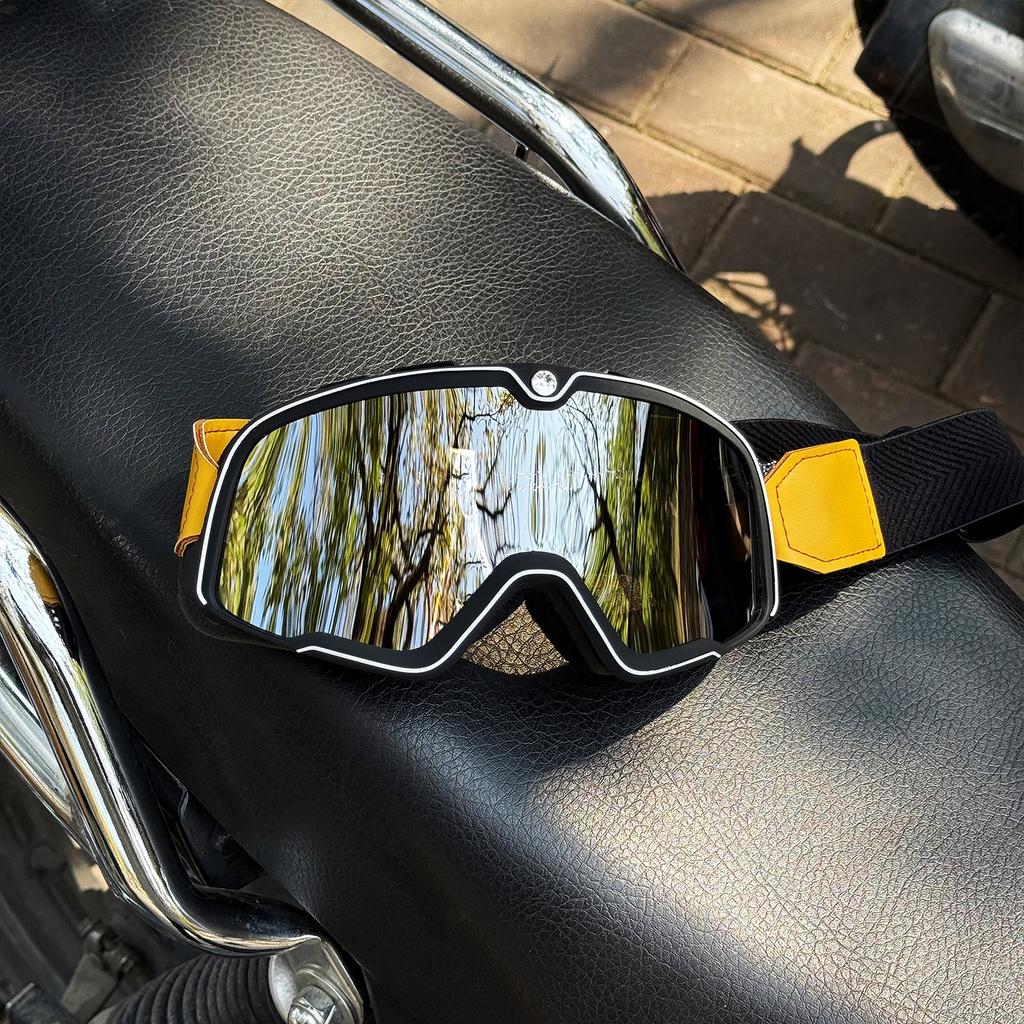 Kask motocyklowy retro motokrosowy gogle pilotażowe jet vintage motocyklowe skuterowe okulary offroadowe okulary