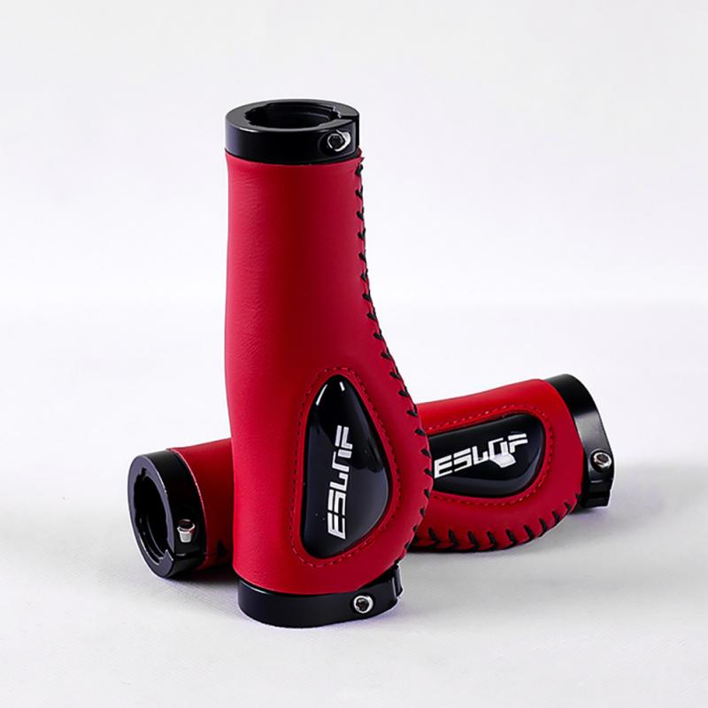 1 пара кожаных велосипедных ручек, жидкие силиконовые амортизирующие удобные двусторонние ручки красный