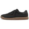 Casual Women Thin Sole T-Toe Retro Trainer Wear Resistant Breathable Low Top Skate Shoes Black 114570-BLK