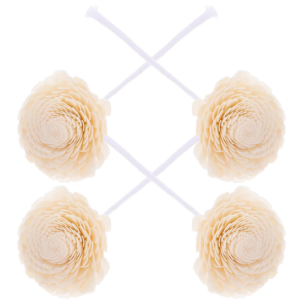 4 peças Decoração de Flor Feita de Algodão Difusor de Flores Secas Multiuso Difusor de Flores para Óleos Essenciais flor diy