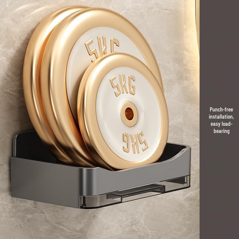 Wall-Mounted Double-Layer Soap Holder: Punch-Free, Anti-Mold, Bathroom Storage with Drainage.