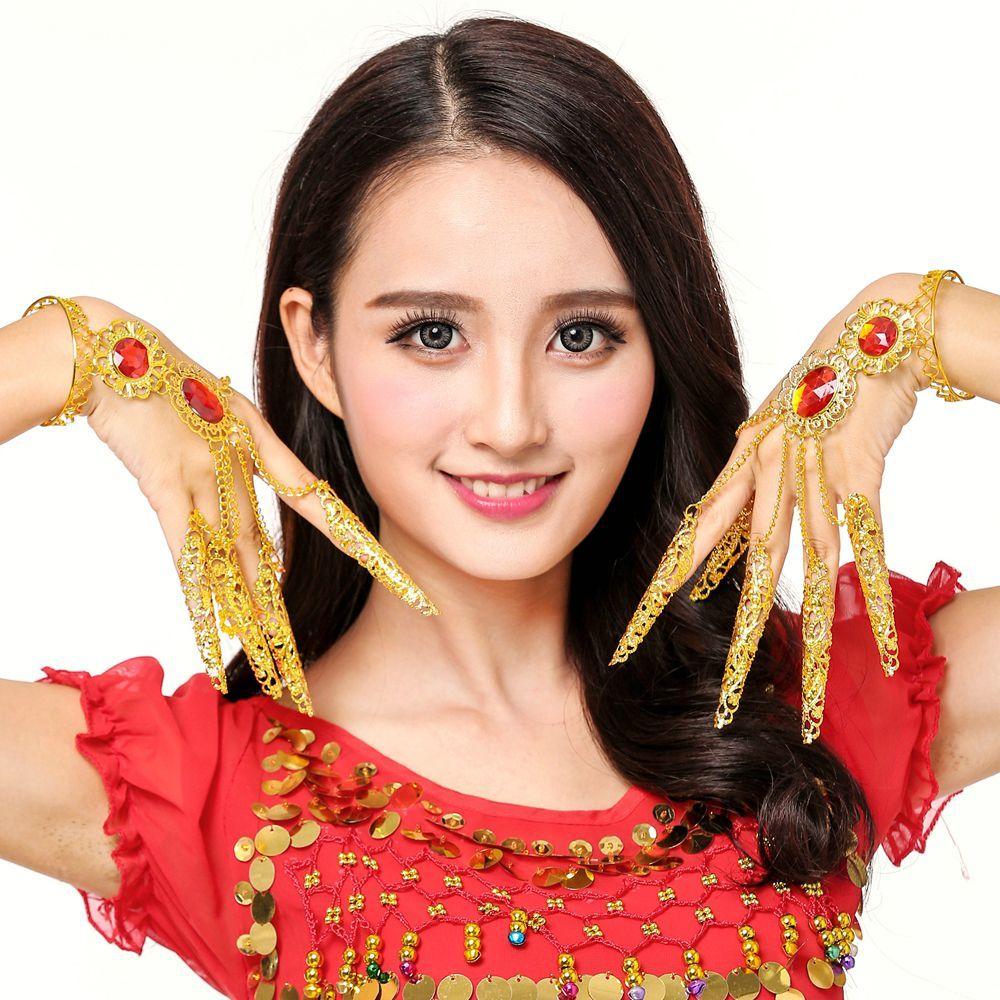 Hot Girl's Fashion Jewelry Golden Belly Dance Finger Finger Bracelet