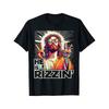 Retro Er Hat Rizzin Lustiges Jesus Ist Auferstanden Oster Christliches T-Shirt Lustige Grafik T-Shirts Für Männer Frauen Rundhals Locker Lässig...