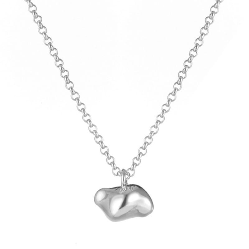 Invisible Collage SMALL LEMON CURVE NECKLACE_SILVER