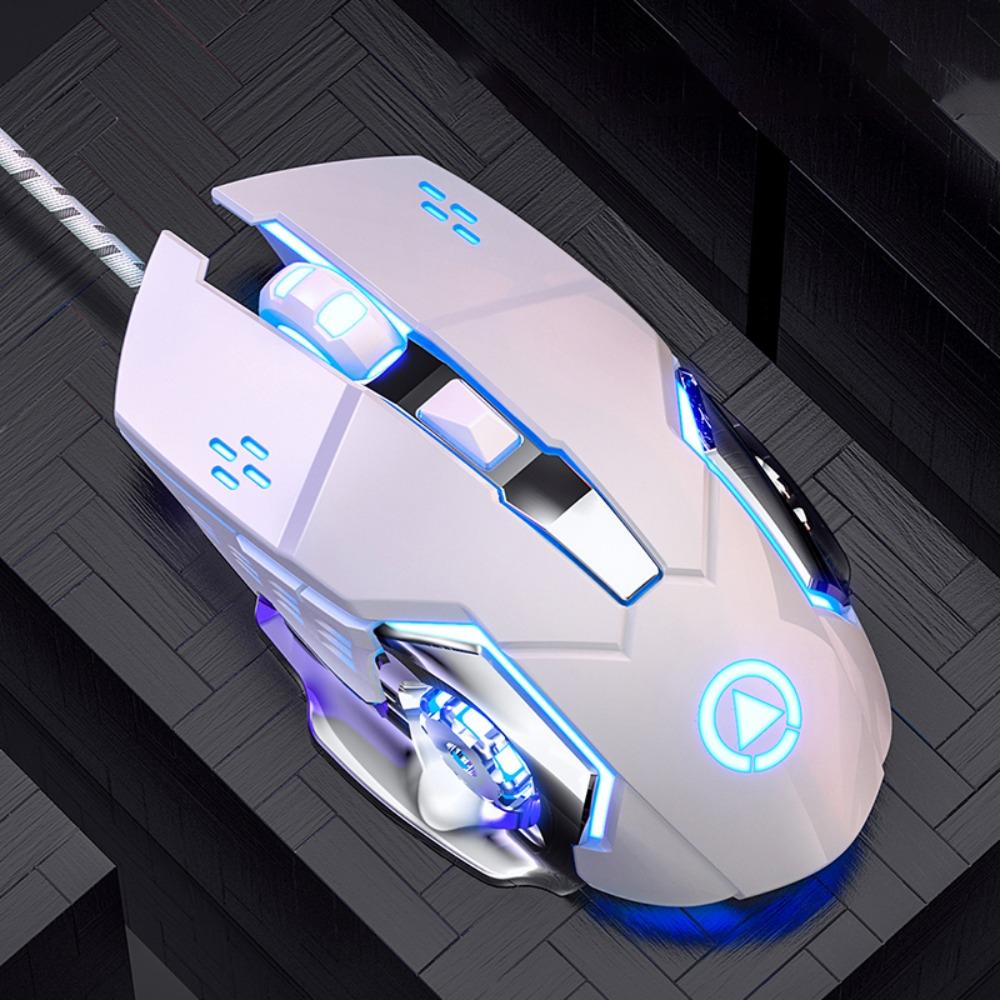 

Цветная подсветка USB-мышь 7-цветная механическая мышь Компьютерные мыши Проводная мышь ПК Ноутбук белый