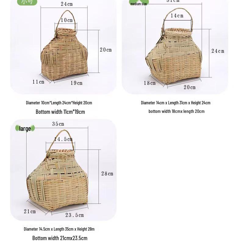 Bamboo Weave Crossbody Basket: Traditional Tea Picking & Tourism Photo Prop