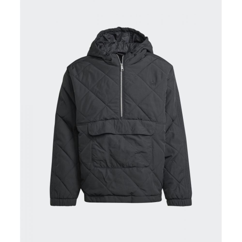Adidas Quilted Half Zip Jacket   Black Iw3490