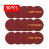 30pcs/Set 5Inch 125mm Round Hook and Loop Sandpaper Woodworking Metal Grinding Disc Abrasive Polishing Tool For Polishing
