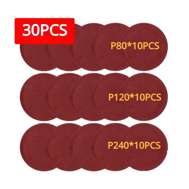 30pcs/Set 5Inch 125mm Round Hook and Loop Sandpaper Woodworking Metal Grinding Disc Abrasive Polishing Tool For Polishing