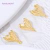 18K Gold Plated Brass Flower Bud Beads Caps with Pearl Mounting Connectors,Bail For Jewelry,DIY Necklace Making Accessories