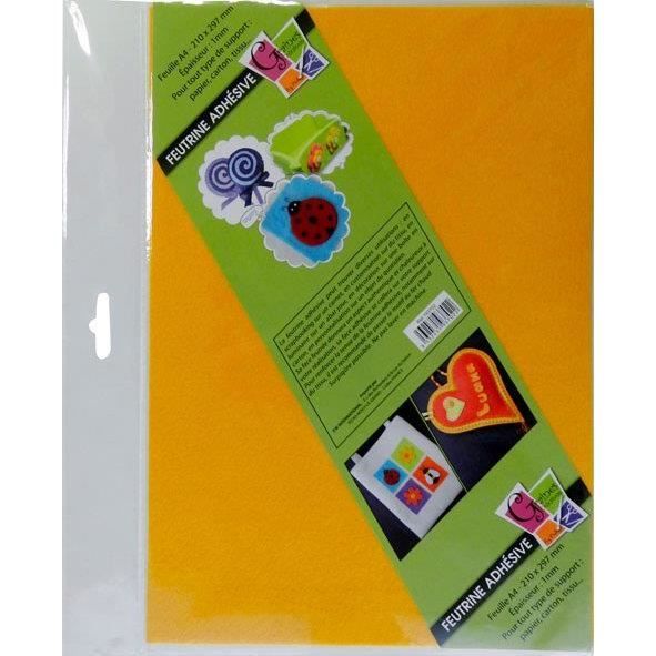 Feutrine Adhesive A4 - Jaune - Idéal pour loisirs créatifs - Facile à utiliser