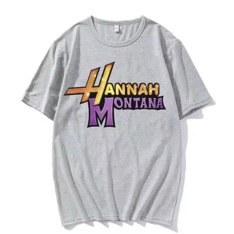 Hannah Montana Logo T Shirt Men Women Summer Casual Short Sleeve Tee Shirt Unisex Fashion High Quality Cotton T-shirt Streetwear