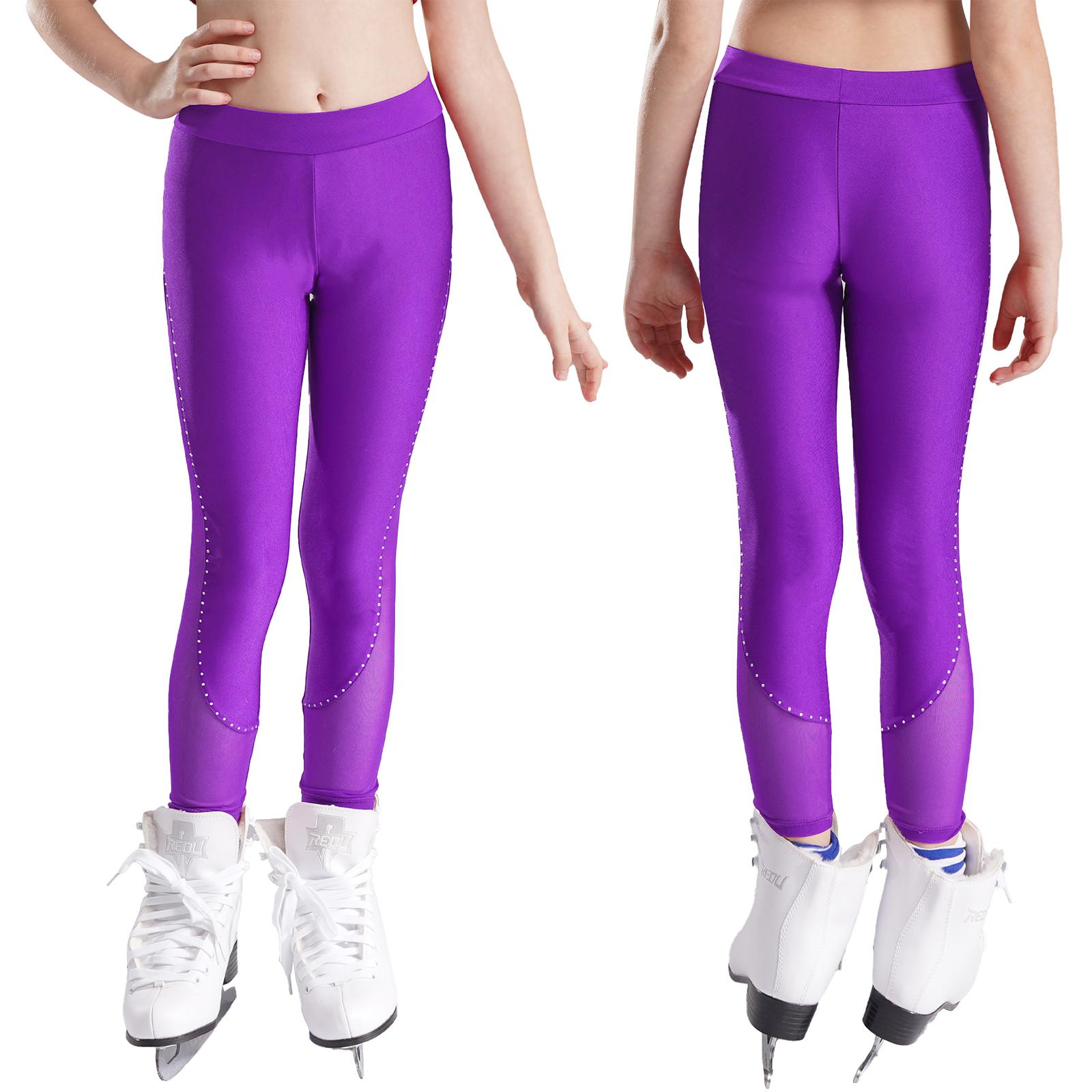 

Колготки для дівчат Легінси для фігурного катання Одяг для тренувань Довгі штани 5-6 Years фіолетовий