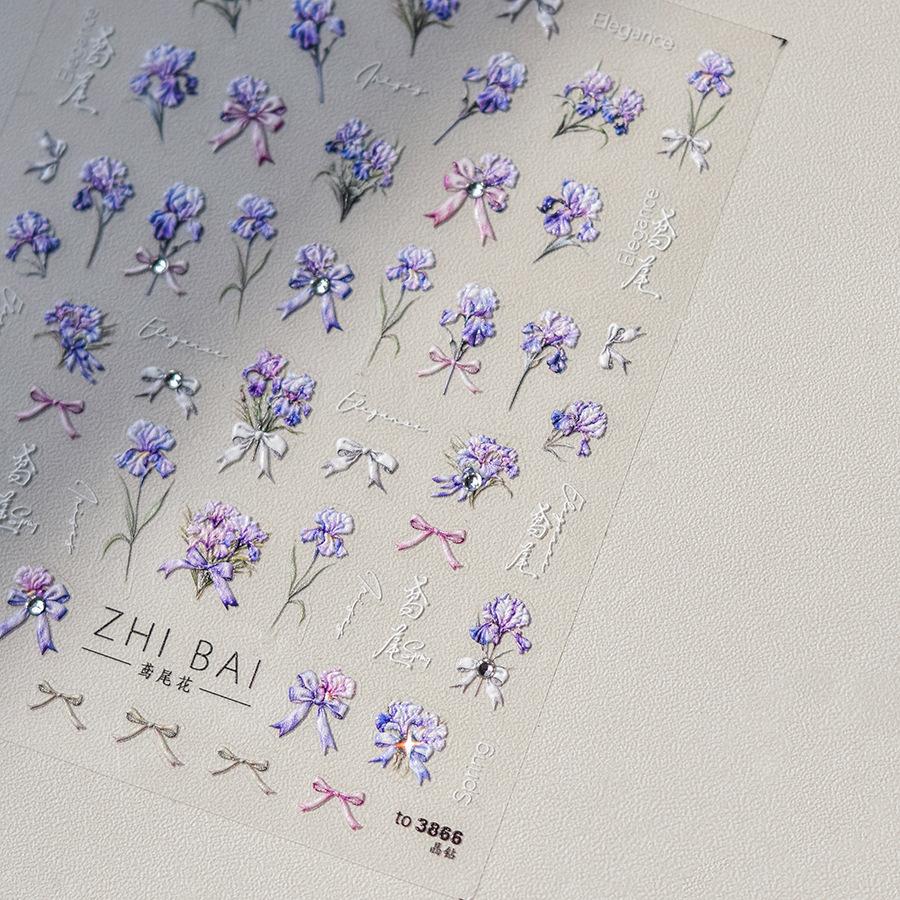 Яркие хрустальные наклейки Flower-De-Luce для ногтей — фото 6