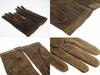 HERMES suede gloves Suede Dark brown Women Used