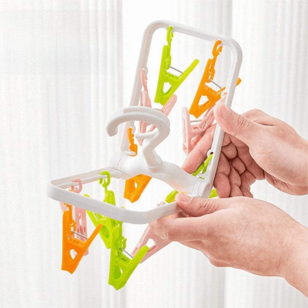 Foldable Socks Clip Plastic Laundry Clip Multifunctional Underwear Drying Rack Bathroom