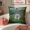 Anthemic Pop American Band IImagine Dragons Cushion Cover Pillowcase Short Plush Invisible Zipper Room Sofa Cushion Cover