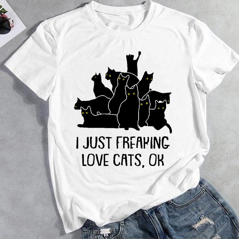 European sizes Lady Female Print Tee Summer Fashion 3D Cat Lovely Trend Graphic T-shirt Clothing Casual  Women Top Tshirt Short Sleeve