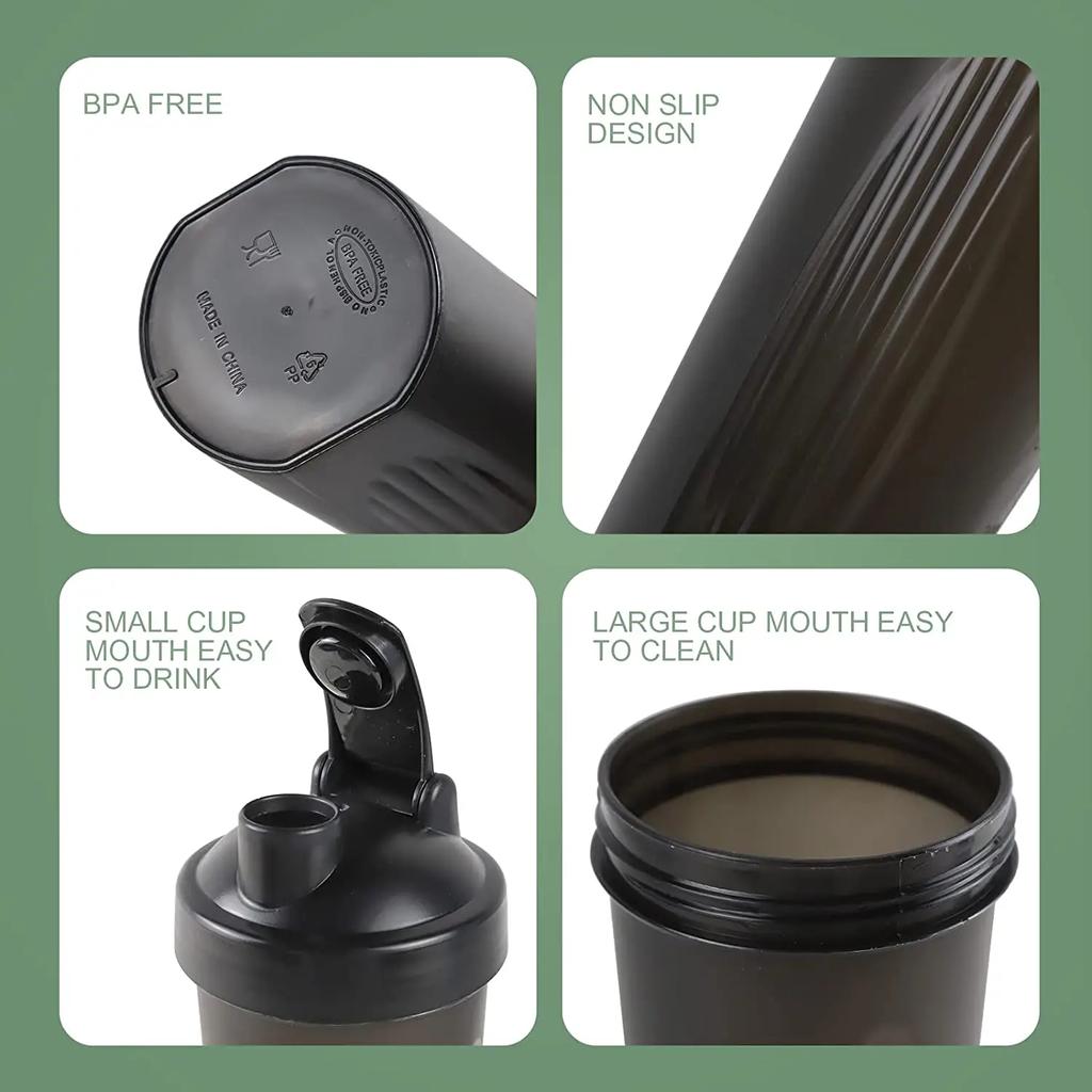 Shaker Cup Sports Portable Convenient Stirring Cup 600ml Plastic Shakers Bottle Adults Drink Water Accessories