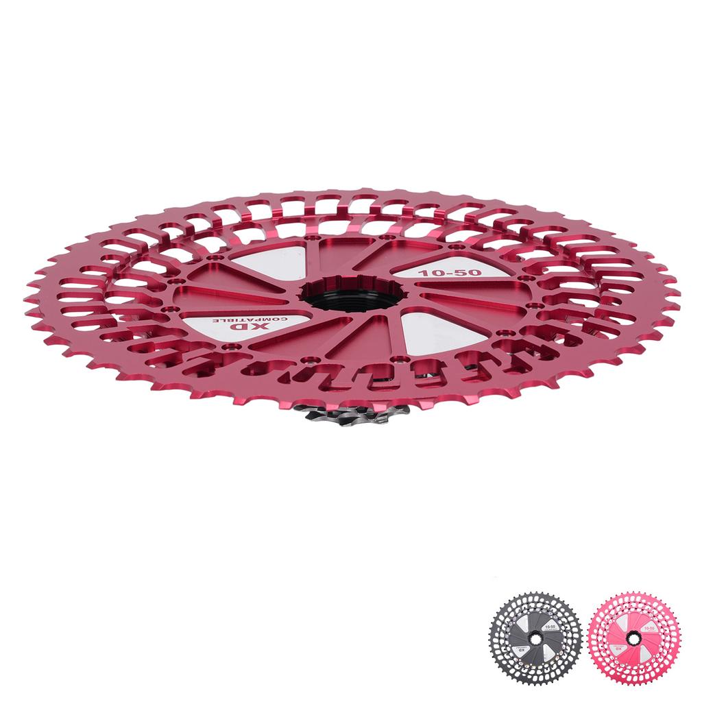 Bike Cassette Ultra Light 10 to 50T 12 Speed CNC Hollow Bicycle Cassette Flywheel Replacement for XD