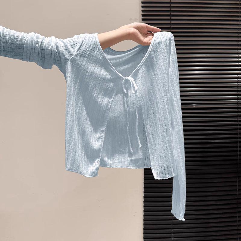 Women's Lazy Style Lace-Up Sun Protection Cardigan - 2026 Summer Loose Fit Short Outerwear