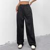 Blue Striped Casual Commuter Loose Wide Leg Casual Pants Trousers