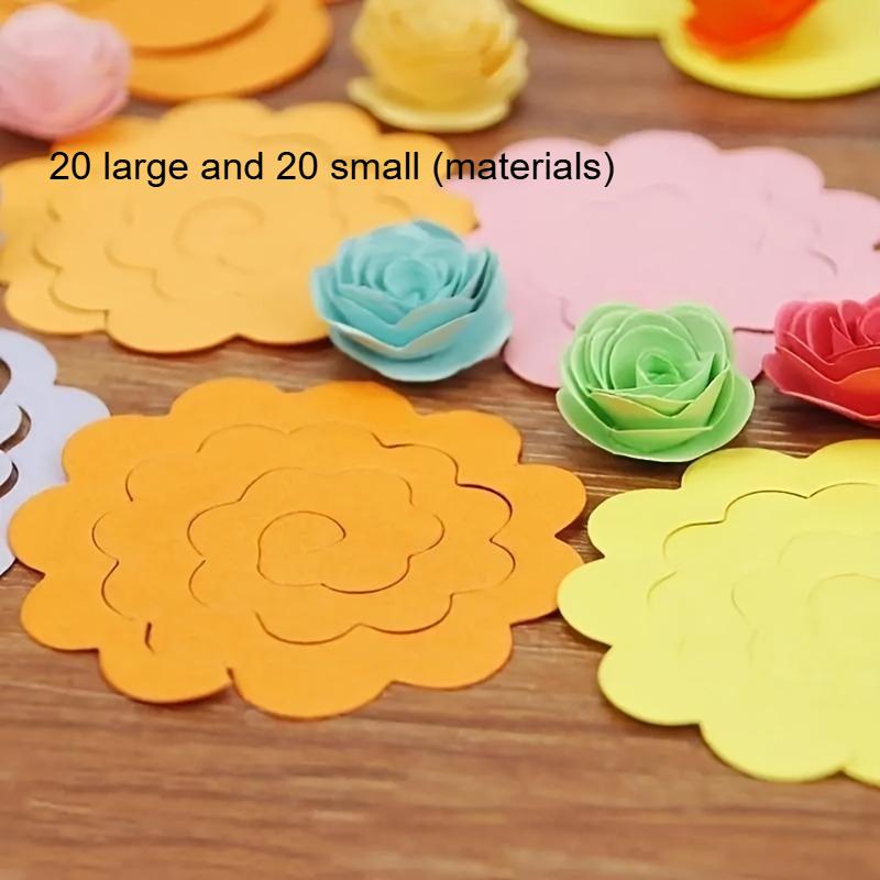 100pcs (Large Size 50pcs Small Size 50pcs) Rose Paper Stickers Mixed Color Origami DIY Craft Paper Wrapping Paper Tissue Paper