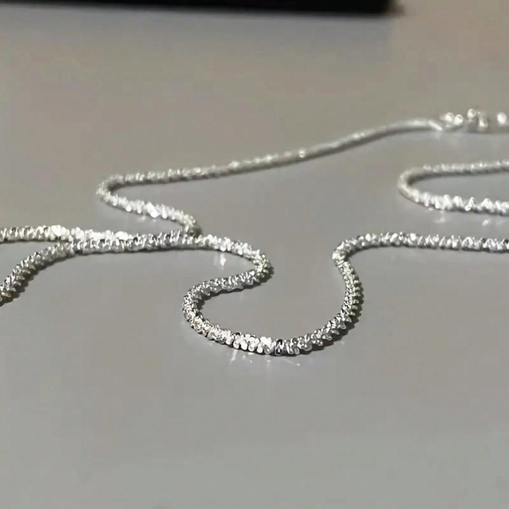 1 ks jednoduchý třpytivý náhrdelník se hvězdou, unisex náhrdelník vhodný pro každodenní nošení, elegantní třpytivý řetízek, stohovatelný design