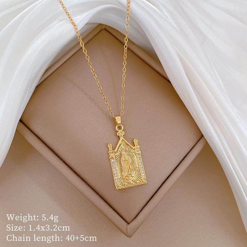 Mickey Head Heavy Industry Necklace Women'S Copper Micro-Inlaid Real Gold Electroplating Delicate Clavicle Chain Neck Chain