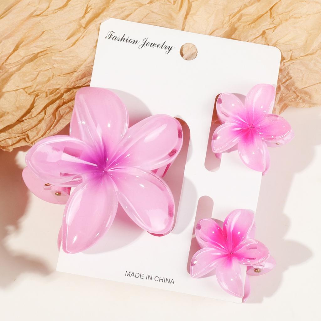 3pcs Vacation Egg Flower Hair Claw 2 Size Women Girls Ponytail Hairpins Bath Beach Hair Crab Clip Headwear Accessories