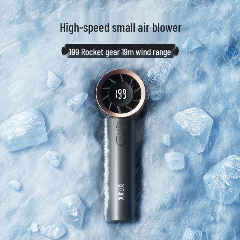 SOTHING Portable Handheld Mini Fan with Digital Display темно-серый