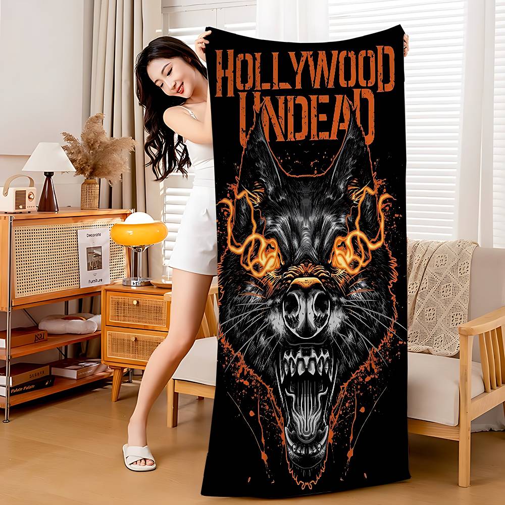 H-Hollywood Undead Singer Big Microfiber Beach Towels Quick Dry Towel Sand Beach Towels Pool Towel for Travel Swim Pool Yoga