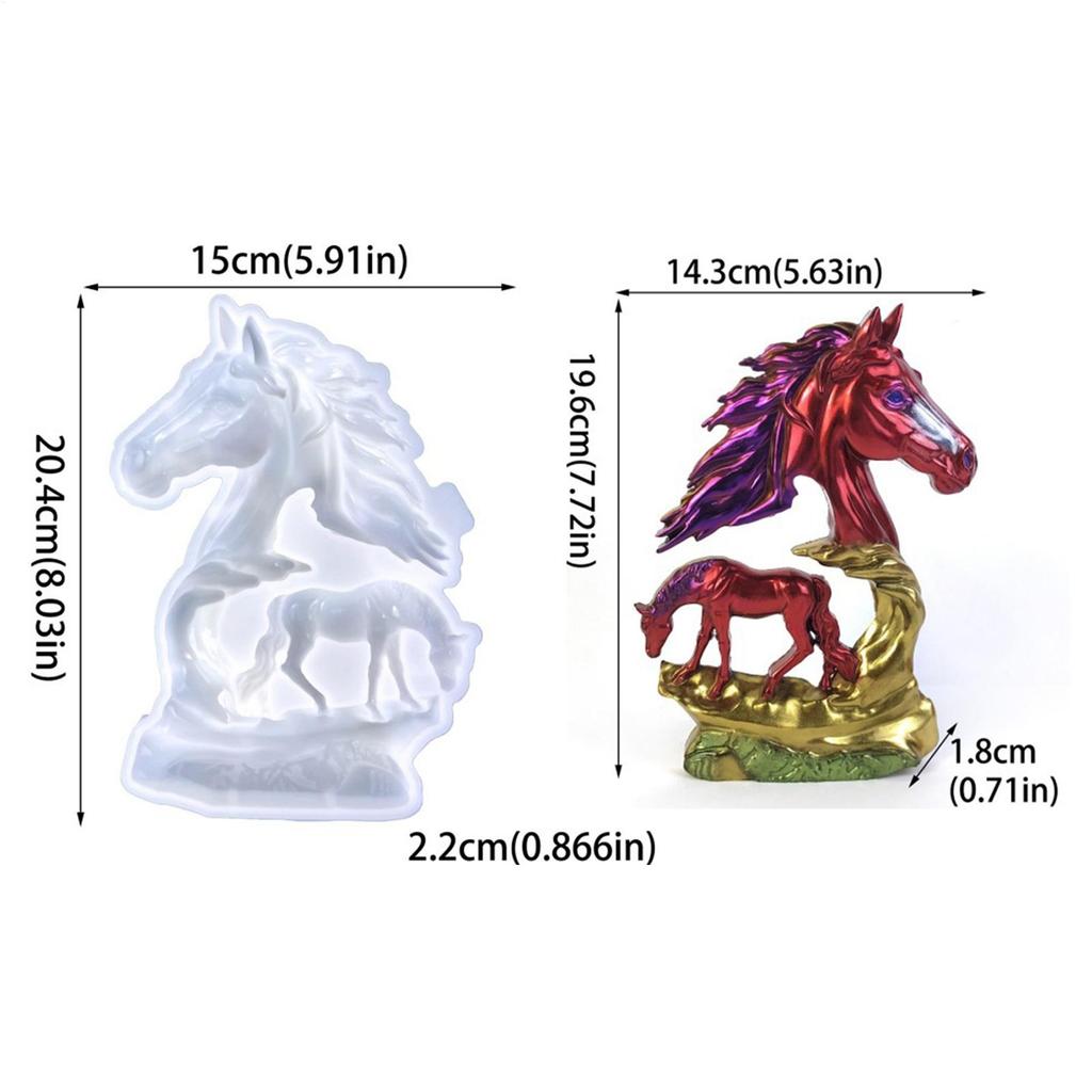 Large Horse Resin Molds Silicone Cute Hollow Horse Epoxy Moulds DIY 3D Large Animal Silicone Mold for Resin Casting