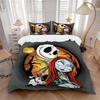 3pcs Disney Sally Jack Skellington & Zero Quilt Set Soft and Comfortable Bedroom, Guest Room and Dorm Decor Bedding Set B019