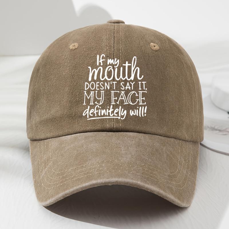 Funny Face Says It All Sarcastic Quote Baseball Cap Adjustable Polyester Casual Hat Unisex Adult Unisex