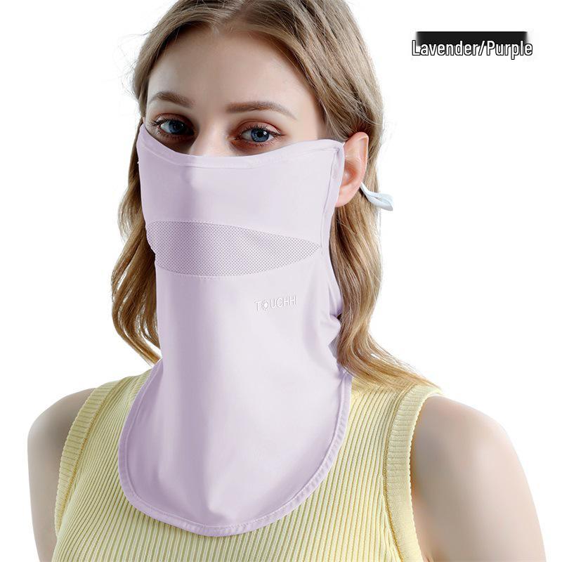 Ice Silk Women's Sunscreen Face Mask with 3D Eye Protection - Breathable, Thin, and Blush for Outdoor Cycling