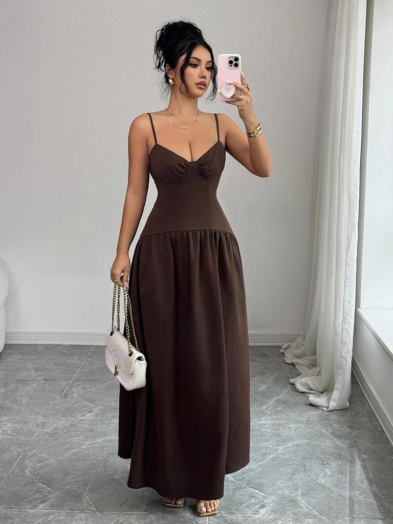 European Style Elegant French Retro Sling Dress for Women - 2026 Spring/Summer Collection