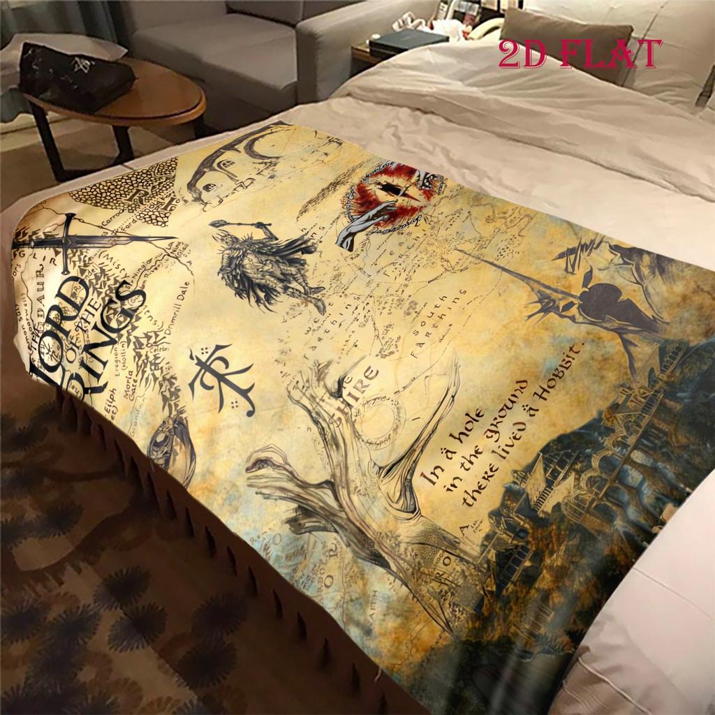 Fantasy Epic: Lord Rings blanket Soft and comfortable sofa blanket Machine washable bedroom Air conditioning blanket