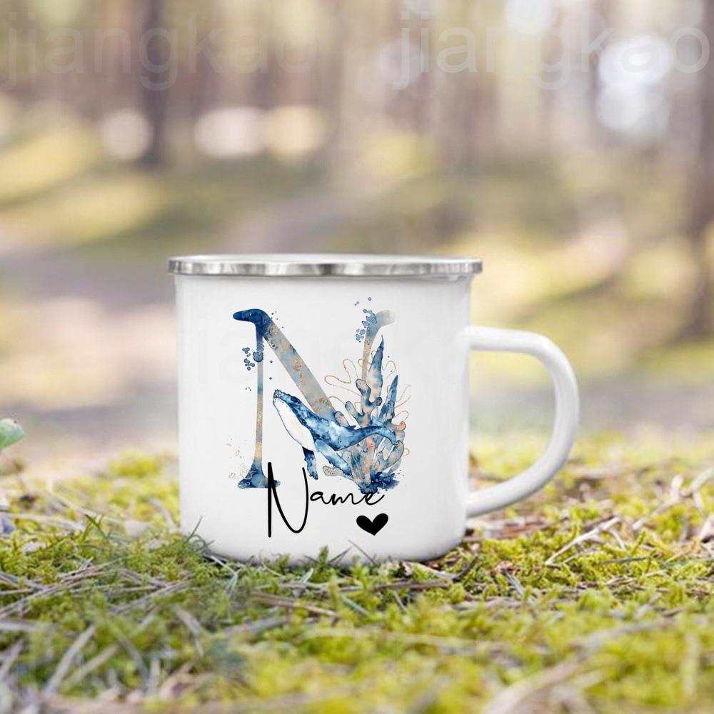 Personalized Mug for Kids Hot Chocolate Ocean Animal with Name Mug for Boys Kids Handle Mugs Birthday Party Favors Children Gift