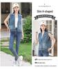Women's Summer Denim Vest - High-End Design, Casual Sleeveless Outerwear, Short Jacket