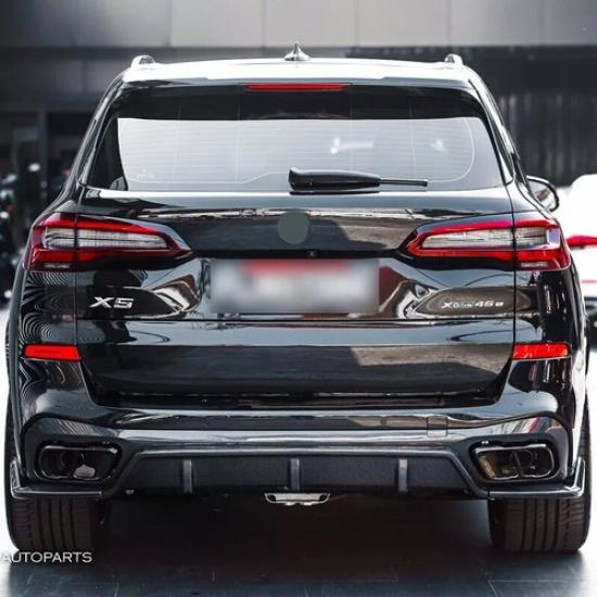 Dual Exit M Sport Tailpipe Exhaust Tips Black For BMW X5 X6 X7 M50 M60 -