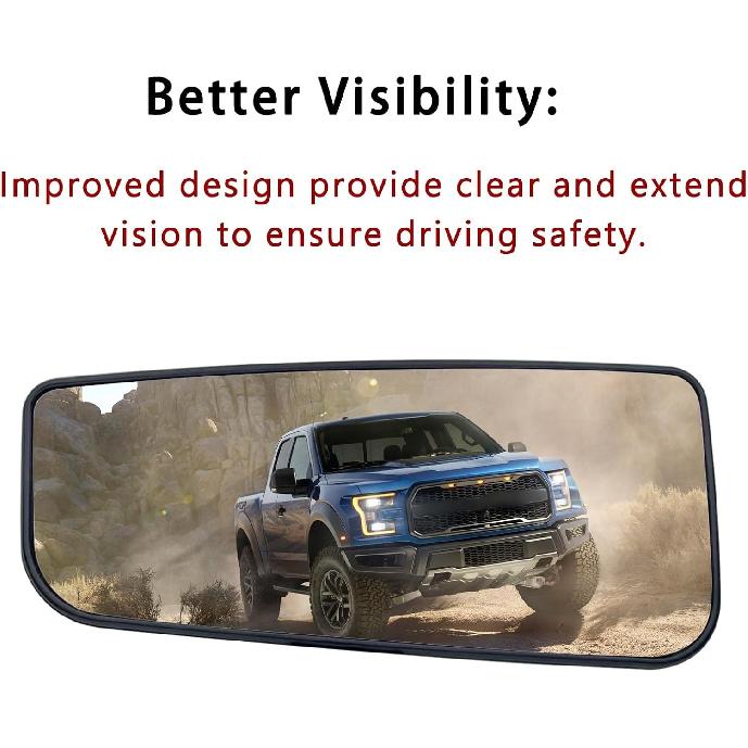 Left Driver Side Heated Lower Mirror Glass Replacement For 2015- Ford F150 2017- Ford F250 F350 - Towing Mirror Convex Side Mirror Glass With Rear