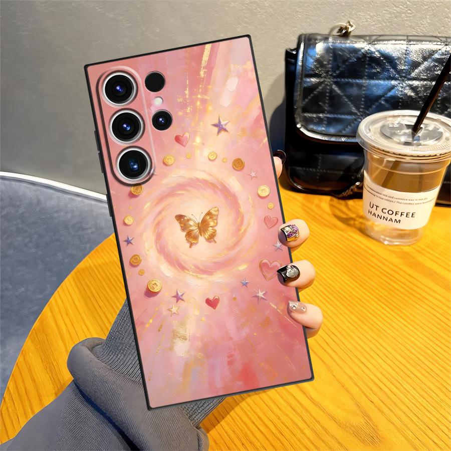 Simple Butterfly Pattern Funda Phone Cover Case for Samsung Galaxy S26 Ultra S10 S9 S20 Ultra S25 Plus S24 S23 Note 20 8 9 10