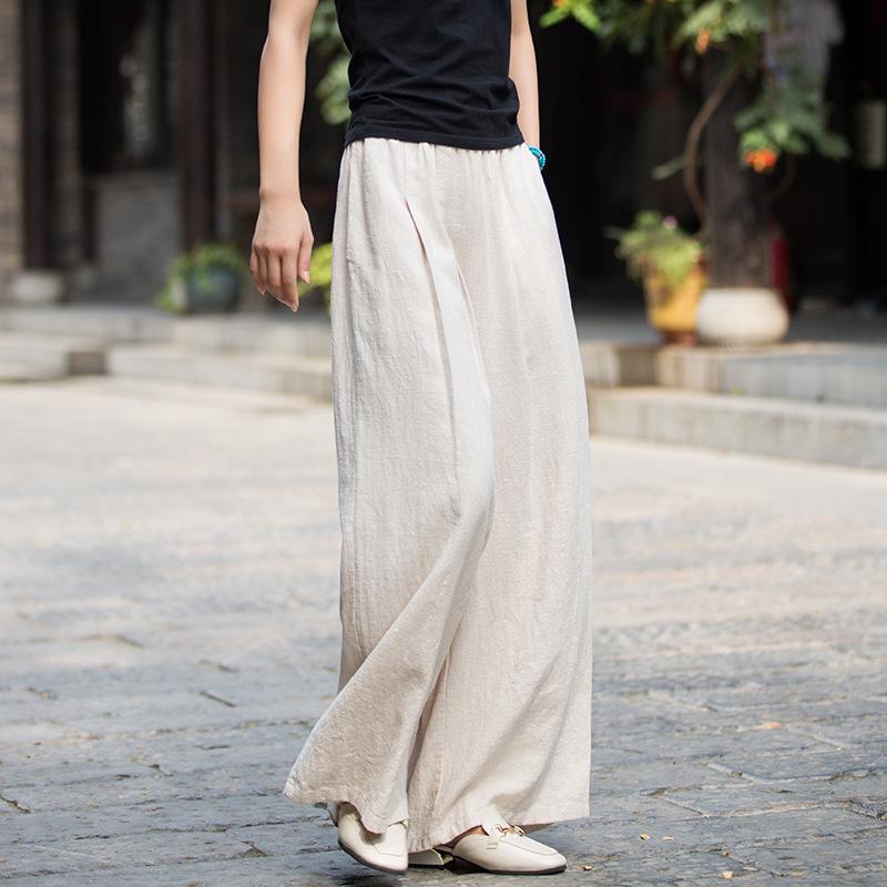 Women's Wide Leg Ramie Cotton Linen Pants - Spring/Summer 2025 Collection