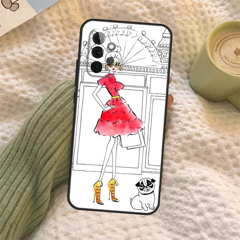 Harrods Shopping Girl Hülle Für Samsung Galaxy A06 A26 A16 A56 A36 A05 A22 A32 A52 A54 A34 A14 A55 A15 A53 A33 A35