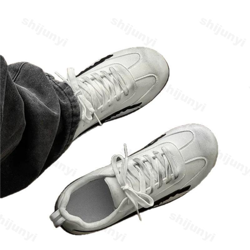 Fashion Men's Casual Flats 2025 Autumn New Fashion Outdoor Non Slip Cross Tied Sneakers Lightweight Comfortable Vintage Vulcanized Shoes